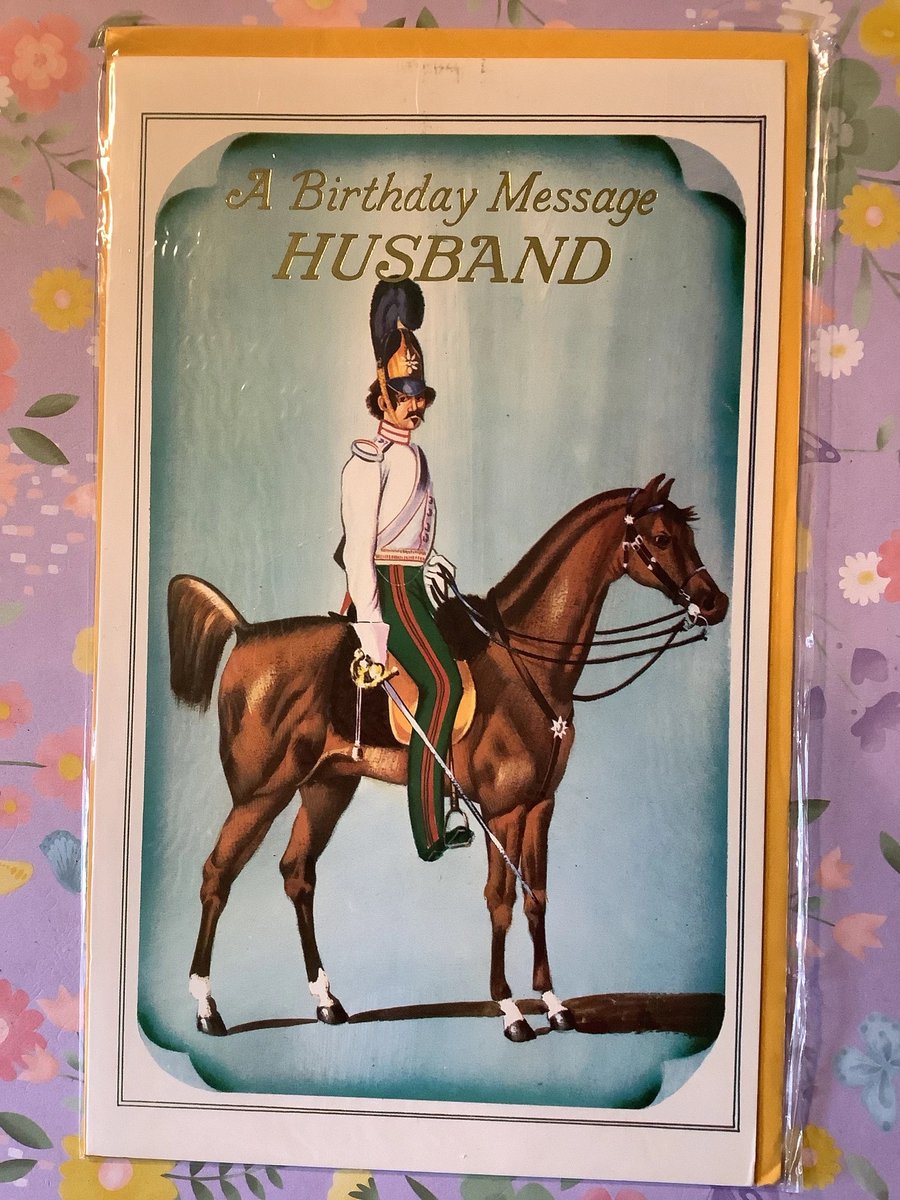 WatsonsVintage's tweet photo. ONLY TWO AVAILABLE! EXTREMELY RARE Vintage Circa 1960s 'A Birthday Message Husband' Larger Size Card with Cavalryman on a Horse Design - Sweet Verse - Nostalgic Card https://t.co/KJ3sQ2hM9I via @Etsy #VintageCards #BirthdayCards #Husband #MilitaryInterest #Husband #60sArt https://t.co/upjAbh9SwY