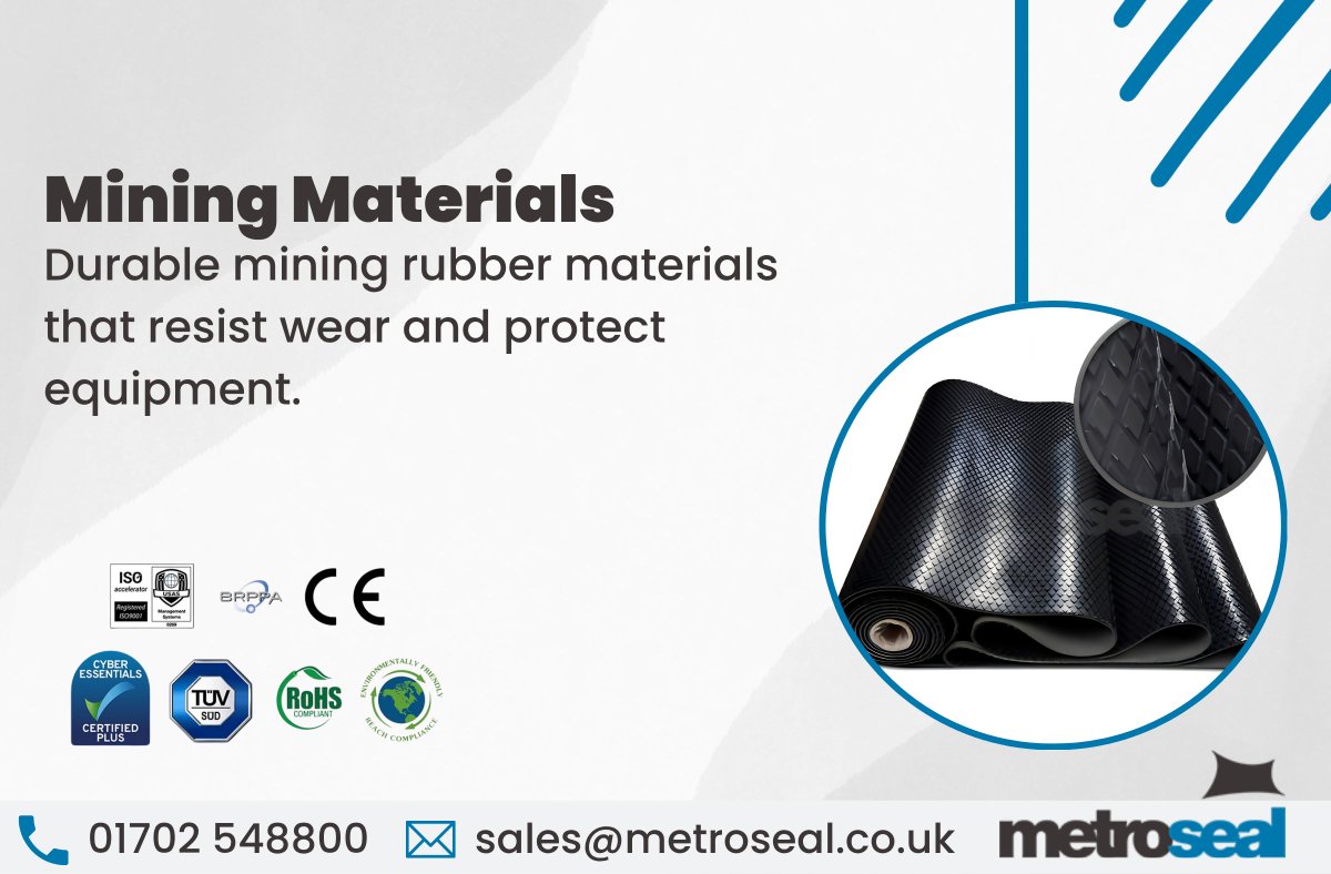 Metroseal_'s tweet photo. Our specialist rubber solutions help reduce wear on critical components, extend equipment lifespan and support reliable operations in demanding environments. https://t.co/JhBkWUF7ej

#Metroseal #RubberProductManufacturer #Mining https://t.co/yTHOhcfpOo