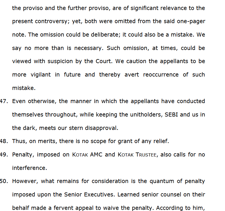 RakJhun's tweet photo. Supreme Court has come down heavily on Nilesh Shah &amp; Kotak Mutual Fund. "The manner in which the appellants have conducted themselves throughout, while keeping the unitholders, SEBI and us in the dark, meets our stern disapproval". Conduct of Senior Executives was also condemned. https://t.co/HoAWK8mwtD