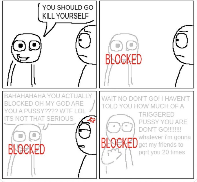 AerVitSer's tweet photo. @InsanePPLCope "Block me = i win" https://t.co/Z7peZVL1pl