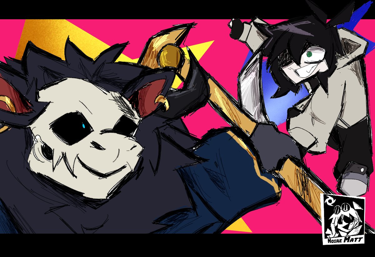 NoireMatt's tweet photo. [ Ataque numero 12 del #artfight2026 // #artfight!! ] 

"¡¡Me encanta este juego!!" https://t.co/SkGe4X7k6n