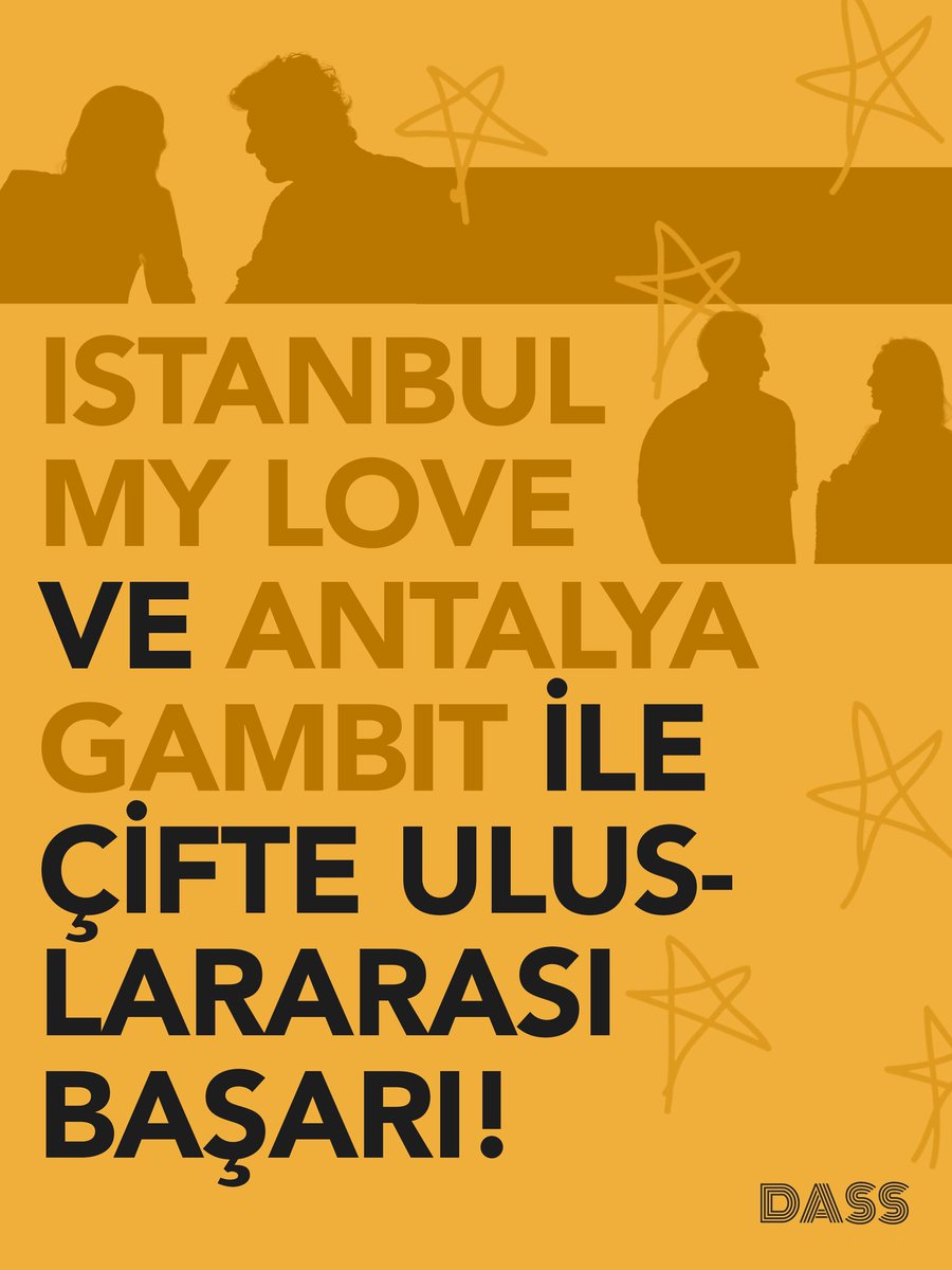 dassyapim's tweet photo. US International Awards’tan #IstanbulMyLove ve #AntalyaGambit ile birlikte iki önemli ödülle dönmenin mutluluğunu yaşıyoruz. 💛  #DassYapım https://t.co/YKDVTCChMU