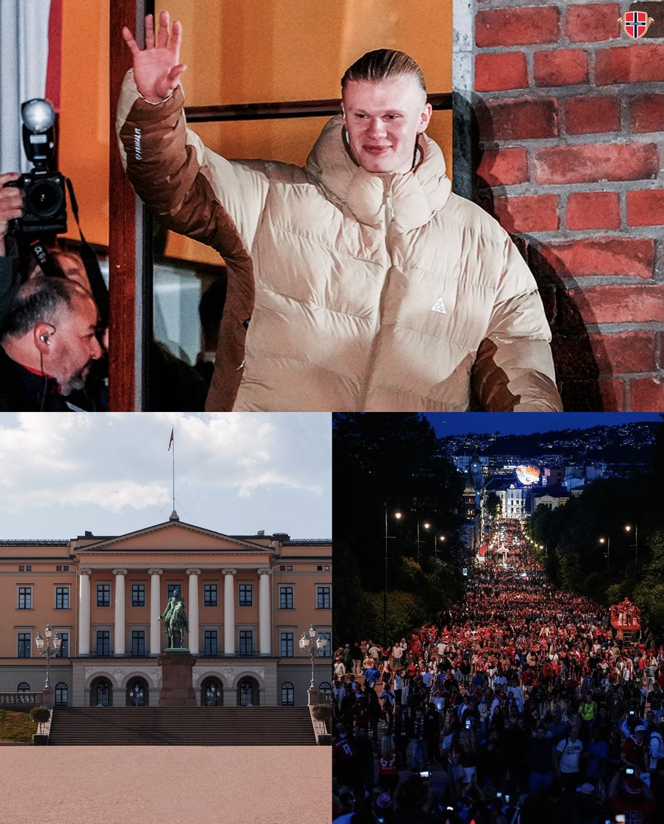 NoruegArg's tweet photo. 🇳🇴 La Selección Noruega será recibida por el Rey de Noruega en el Palacio Real de Oslo.

Además, los jugadores recorrerán las calles de Oslo y... HABRÁ PARADAS PARA REMAR CON LA GENTE. 😱

Merecido. https://t.co/HTmuHl0yDi