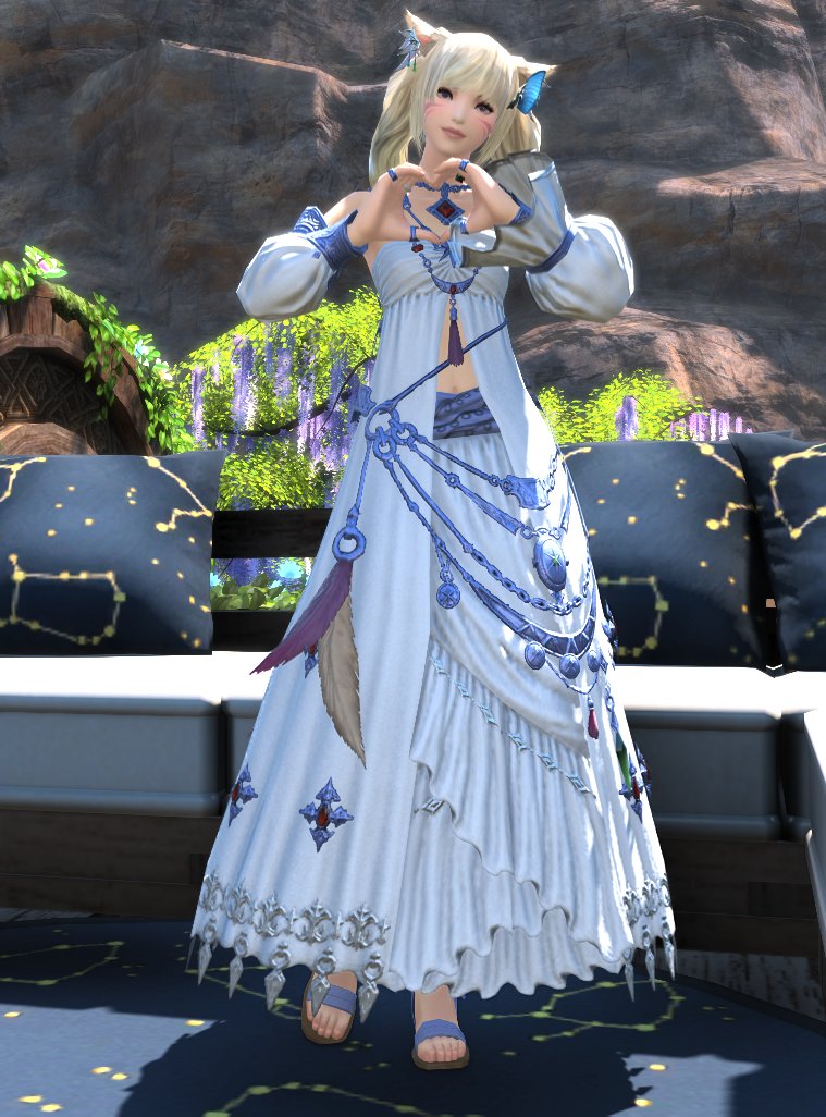 omochiFFXIV's tweet photo. アネモス籠って染色できるようにしてきた！

爽やかサマーカラー💙

#FF14 #FF14ミラプリ https://t.co/0itiEE7V27