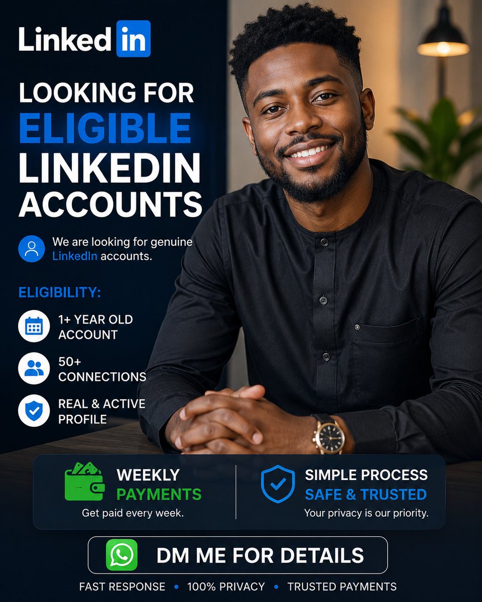 NodeMasterX's tweet photo. @fancymetaX Looking for LinkedIn accounts! Earn weekly with eligible accounts.

✅ 1+ year old
✅ 50+ connections
💰 Earn ₦9k–₦100k+/week

✅ Weekly payments
✅ Long-term partnership
✅ Referral commission
✅ Low of Restrictions 
https://t.co/acl0iLOiod https://t.co/0fjnVMRoLe