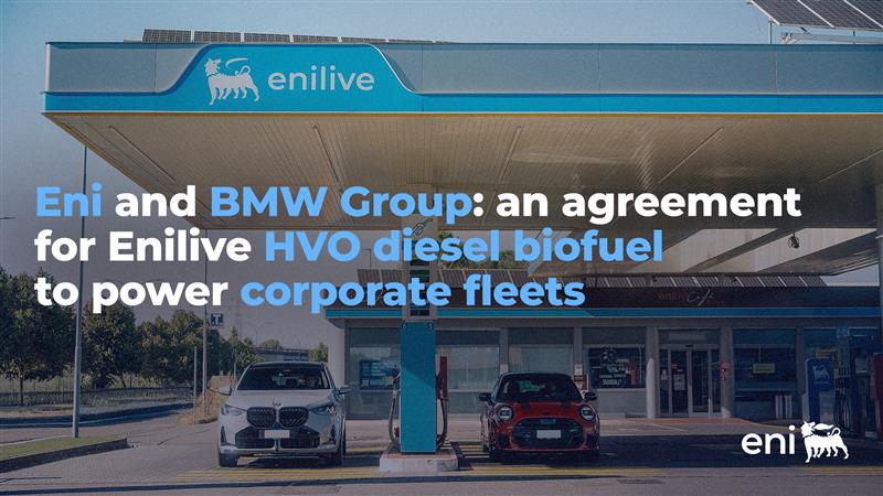 eni's tweet photo. Together with @BMWGroup, we have signed an agreement to power BMW corporate fleets in Italy with #HVOlution, #Enilive’s #HVO diesel #biofuel. A drop-in solution for validated diesel engines, designed to support road transport #decarbonisation.

https://t.co/oFKhSKwpdE https://t.co/UsW0Jg9LPe