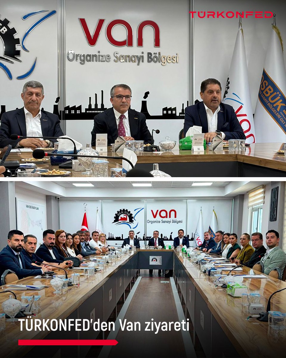 turkonfed's tweet photo. TÜRKONFED Yönetim Kurulu Başkanı Süleyman Sönmez ve beraberindeki heyet, üye federasyonlarımızdan DOĞUSİFED'in ev sahipliğinde Van'da bir dizi temas gerçekleştirdi.

Heyet, program kapsamında Van Valisi Ozan Balcı’yı ziyaret etti. Van Organize Sanayi Bölgesi Yönetim Kurulu Başkanı Memet Aslan ile üretim, yatırım ve bölgesel kalkınma gündemleri üzerine görüş alışverişinde bulunulurken, DOĞUSİFED Yönetim Kurulu Üyesi İlhami Kaplan'ın ev sahipliğinde İL-SA Beton tesislerine de ziyaret gerçekleştirildi. Program DOĞUSİFED Federasyon Merkezi'nde DOĞUSİFED Yönetim Kurulu ve dernek temsilcileriyle gerçekleştirilen istişare toplantısıyla tamamlandı. 

Bölgeler arası iş birliğini güçlendiren, ortak aklı ve yerelden kalkınmayı önceleyen anlayışımızla, Türkiye’nin her bölgesini en güçlü şekilde temsil edebilmek için çalışmalarımızı sürdürüyoruz. 

#türkonfed