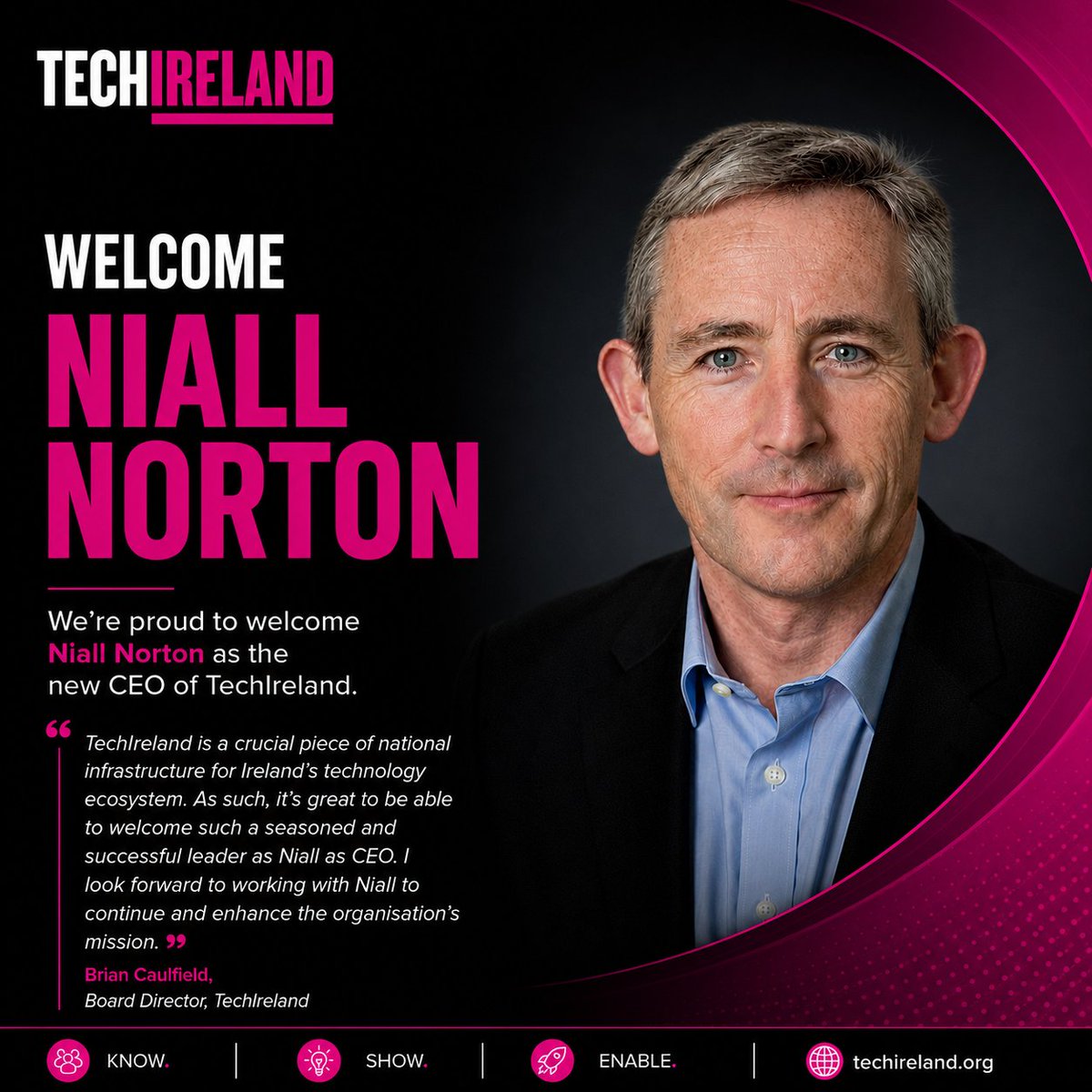 techireland's tweet photo. TechIreland, the not-for-profit body that gathers and shares the data intelligence behind Ireland's technology ecosystem, today announced the appointment of Niall Norton as CEO.
#TechIreland #NewCEO #TechEcosystem #IrishTech #Database https://t.co/73nS08epWz