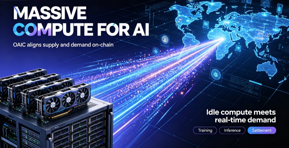 oaic_official's tweet photo. OAIC (OpenAI Coin) bridges idle GPU compute providers with AI workload demand, enabling transparent on-chain metering &amp; instant crypto settlement for every compute unit consumed.

#AICompute #Web3AI #OAIC https://t.co/Csx3dEdCKZ