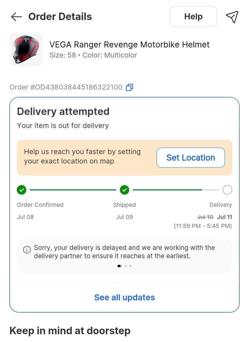ganeshgaonkar1's tweet photo. @Flipkart promises 2-day delivery, delivers in 5+. No real customer support—just auto-generated bot replies on repeat. This isn't service, it's a runaround. no call, no visit, nothing. Just a false entry to cover their delay(Delivery attempted). #FlipkartFail #CustomerService https://t.co/LE4t3X62SF