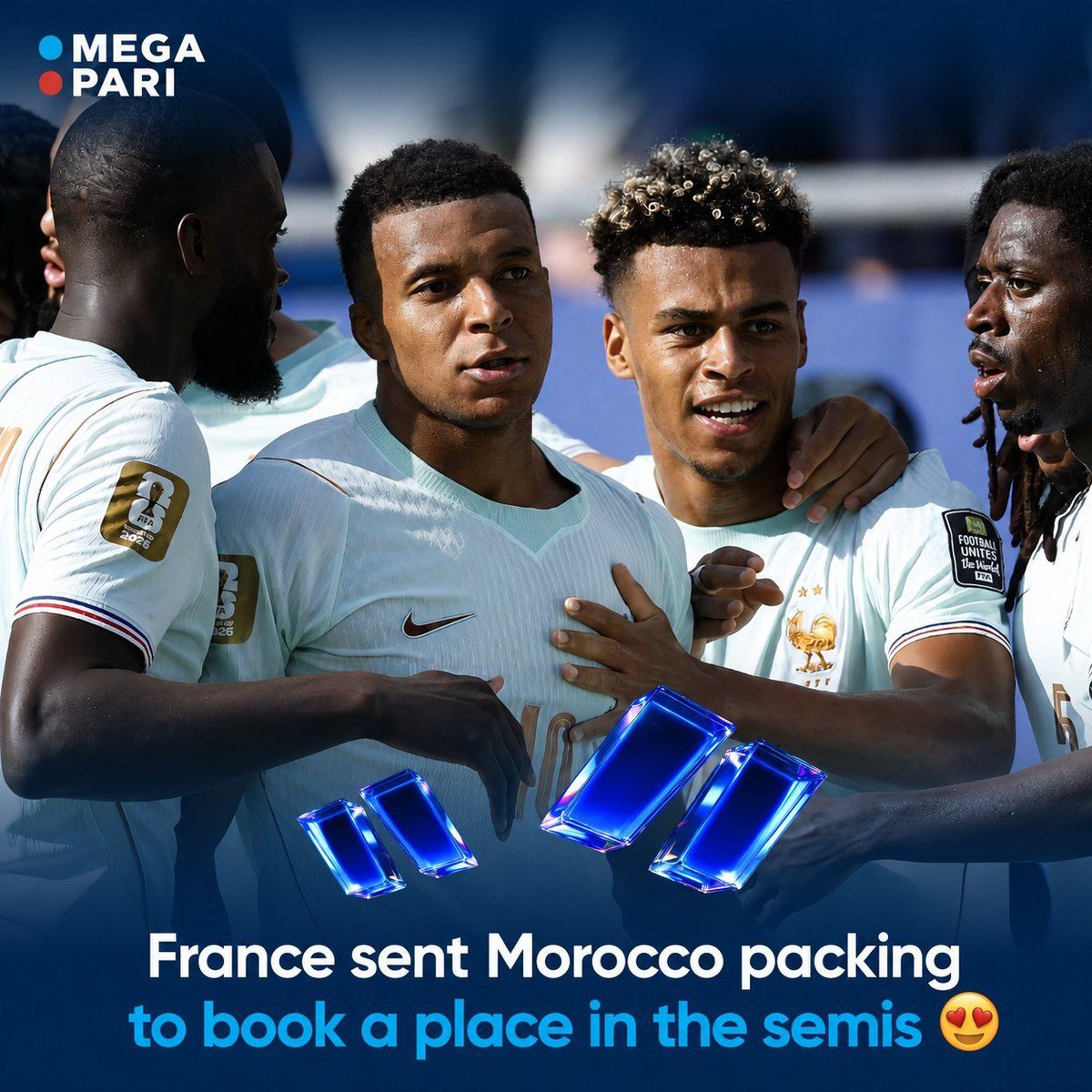 megapari_africa's tweet photo. 🔥 What a week!! The Quarter Finals didn't just decide who advances; they reshaped the tournament.
Who are you backing to lift the trophy?
Place your bet here> https://t.co/8cW8GxUsMP
#WorldCup2026 #Megapari #Football #semifinal https://t.co/oy9ylBI83R