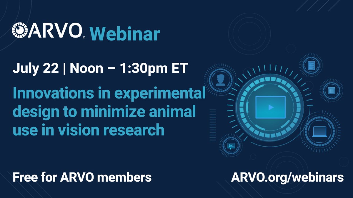 ARVOinfo's tweet photo. Join @ARVOinfo’s July 22 webinar to explore innovative strategies in experimental design aimed at minimizing animal use in #VisionResearch. Learn how to apply these approaches to your own projects. Reserve your seat now. https://t.co/8RnhdmRCmI https://t.co/sDwDd080MW