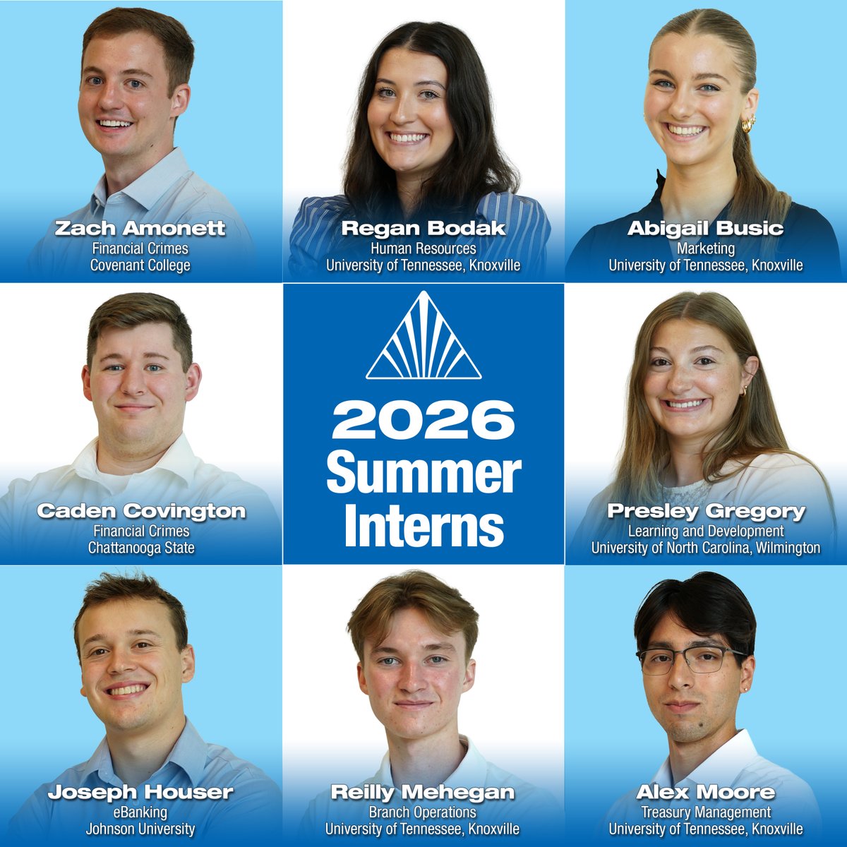 SmartBank's tweet photo. 𝗜𝗻𝘁𝗲𝗿𝗻 𝗦𝗽𝗼𝘁𝗹𝗶𝗴𝗵𝘁 ✨

This summer, our interns are gaining hands-on experience, building professional skills, and contributing across teams throughout SmartBank.

We're proud to recognize the talented individuals who make up this year's intern class. 💙 https://t.co/wwi6ChqTG2
