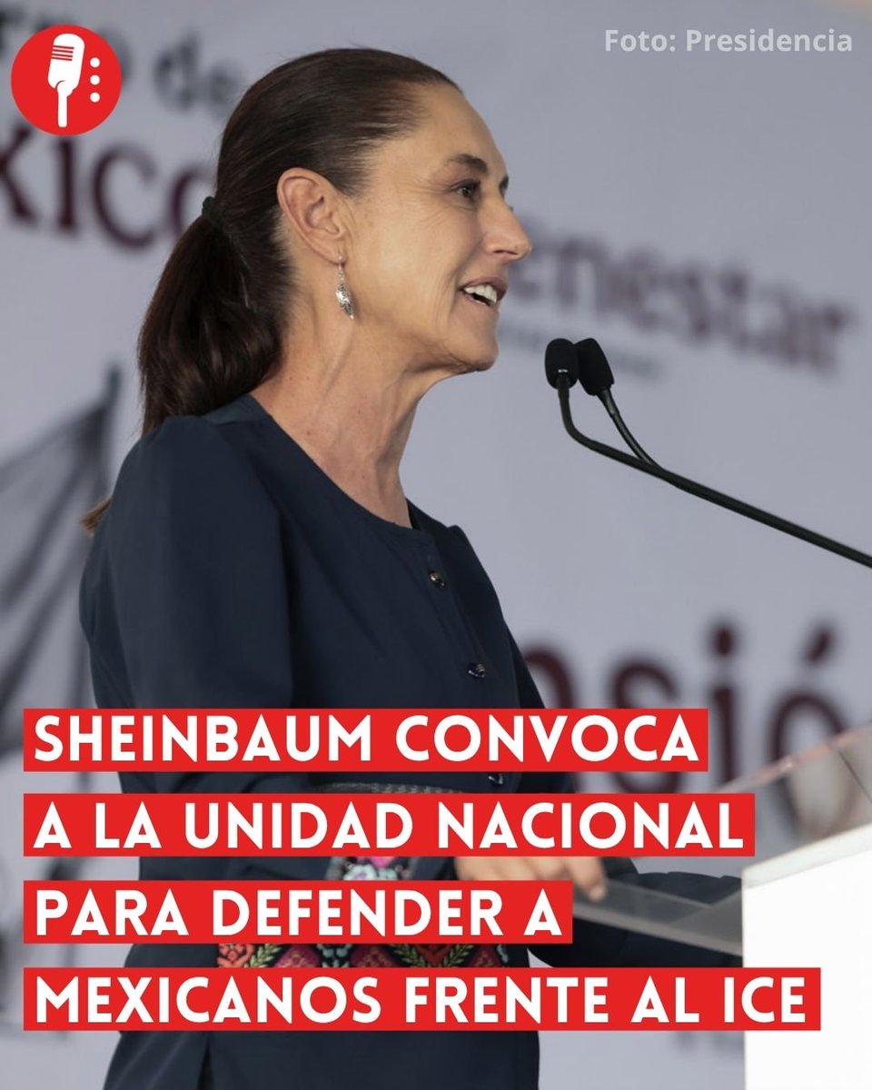 ReporterosMX_'s tweet photo. ⭕ OJO | SHEINBAUM CONVOCA A LA UNIDAD NACIONAL PARA DEFENDER A MEXICANOS FRENTE AL ICE

La presidenta Claudia Sheinbaum (@Claudiashein) hizo un llamado a la unidad nacional para defender a las y los mexicanos que viven en Estados Unidos, luego del aumento de fallecimientos relacionados con operativos y centros de detención del Servicio de Inmigración y Control de Aduanas (@ICEgov). https://t.co/jFAHja7hq0