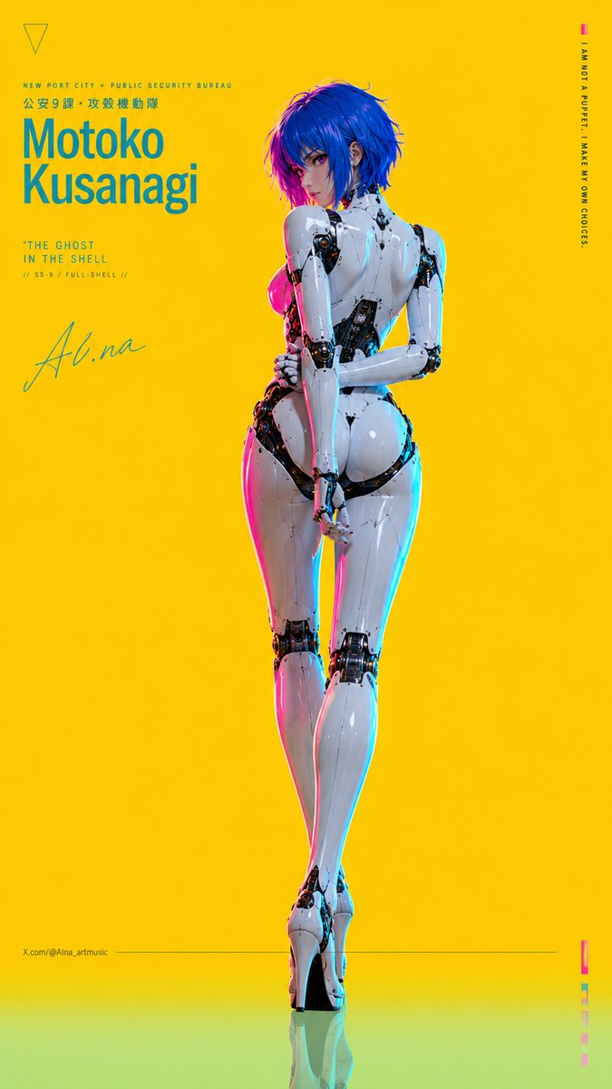 AIna_artmusic's tweet photo. Part 4 o  Motoko wallpaper 
The Ghost In The Shell  
Motoko Kusanagi (The Major)

Which one is your favorite? 

#GhostInTheShell #MotokoKusanagi #Section9 #Cyberpunk #AnimeArt #AIart #FanArt #MangaCover #SciFiArt #AIna_artmusic https://t.co/HAPsNsBDJL