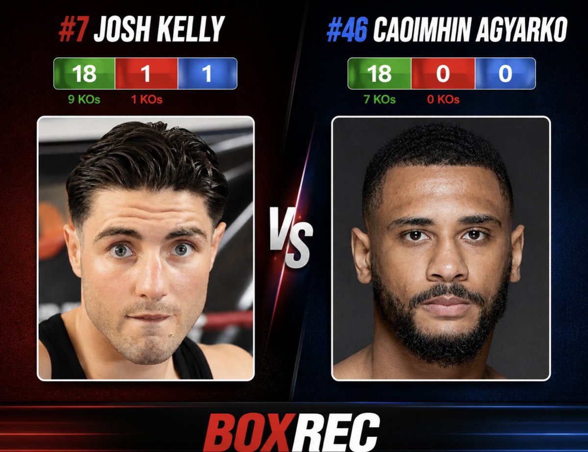 boxingkingmedia's tweet photo. 🏴󠁧󠁢󠁥󠁮󠁧󠁿ENGLAND  vs IRELAND 🇮🇪 

Josh Kelly will face unbeaten Caoimhin Agyarko on the undercard of Anthony Joshua’s return in Jeddah. 

Kelly defends his IBF world title❗️

Who wins this one? 🥊 https://t.co/24MJIew0t6