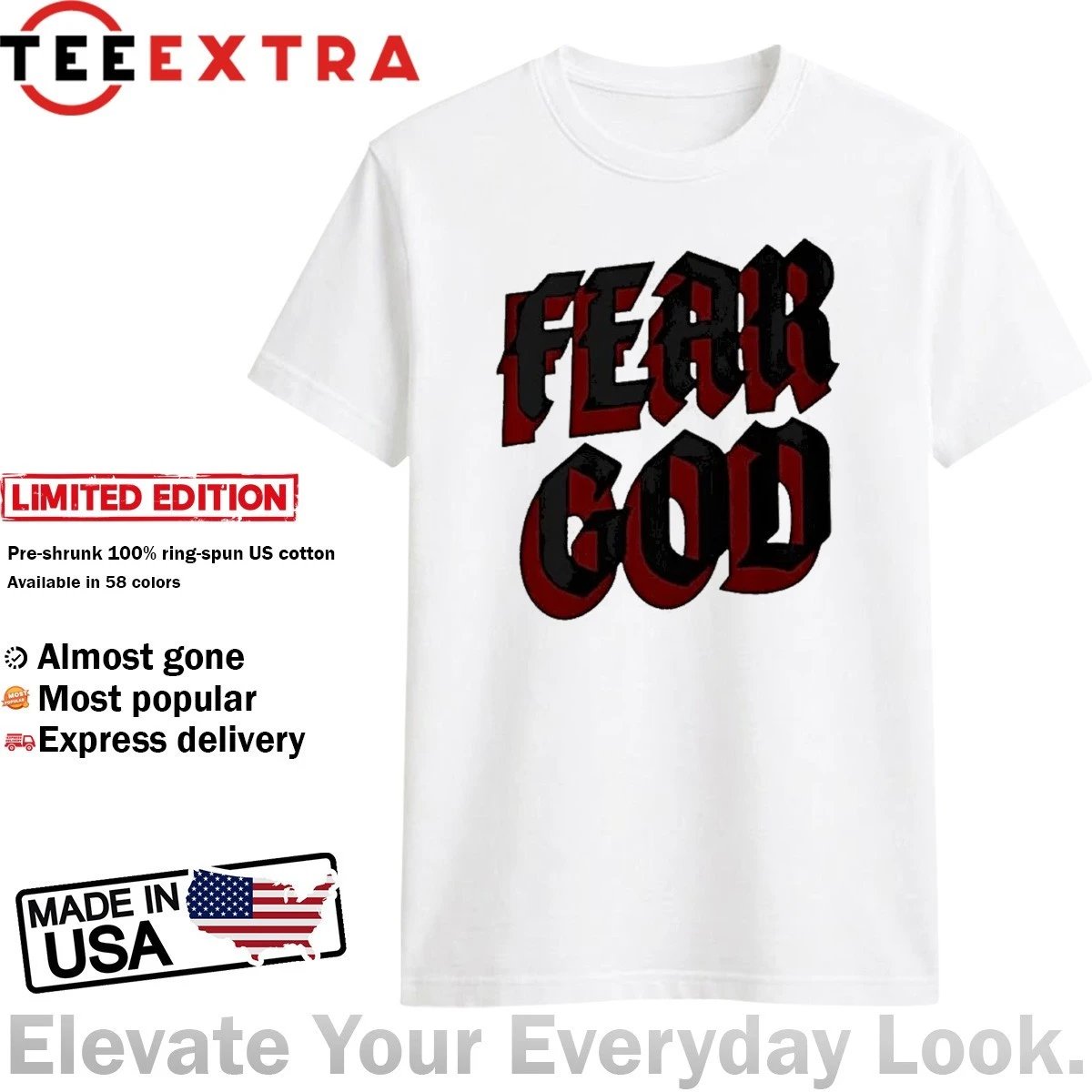 Teeextrashop's tweet photo. Make a powerful statement with simplicity. 🙏 Keep the faith close with our premium minimalist "Fear God" script print tee. ✨🛒 Buy now: https://t.co/6wRrr6hCOq #MinimalistStyle #FearGod #ChristianApparel https://t.co/KJobcpzrX6