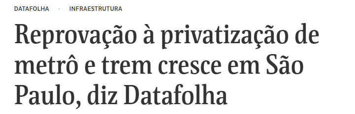 depeniotatto's tweet photo. SÓ TARCÍSIO AINDA NÃO ENTENDEU! A propaganda de Tarcísio de Freitas vai contra o que diz o povo. Pesquisa Datafolha revela que 54% dos paulistas são contra a privatização da Sabesp, e cresce a rejeição às privatizações no metrô e trens. O governador segue ignorando a voz do povo. https://t.co/db03thCtxi