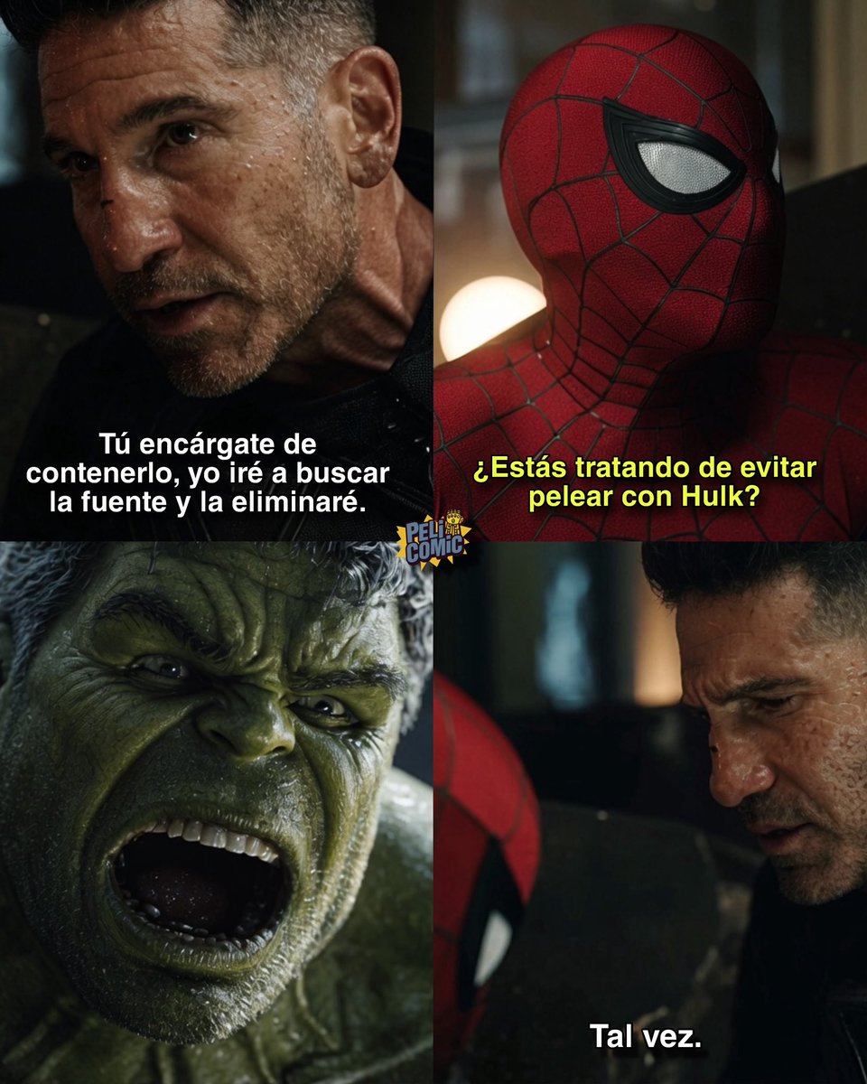 Peli_Comic's tweet photo. Punisher evitando pelear con Hulk en un nuevo avance de Spider-Man Brand New Day 🕷️ https://t.co/smd7jyYy92