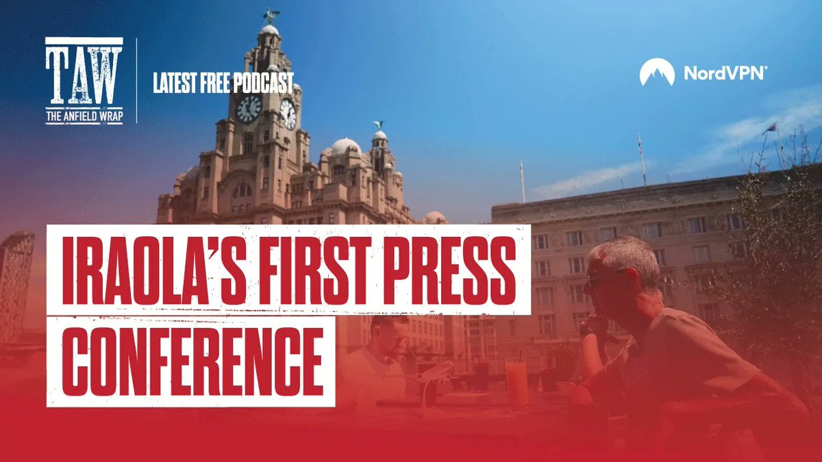 TheAnfieldWrap's tweet photo. 🎥 Iraola's First Press Conference | The Anfield Wrap with @NordVPN

Recorded from the stunning terrace at Matou, we react to the manager's latest press conference.

@johngibbonsblog hosts @KeiferMacD, @JakeGerardNolan and Ian Salmon...

Watch for FREE 👉 https://t.co/tRlS64XE7K https://t.co/iwQAw9x1tk