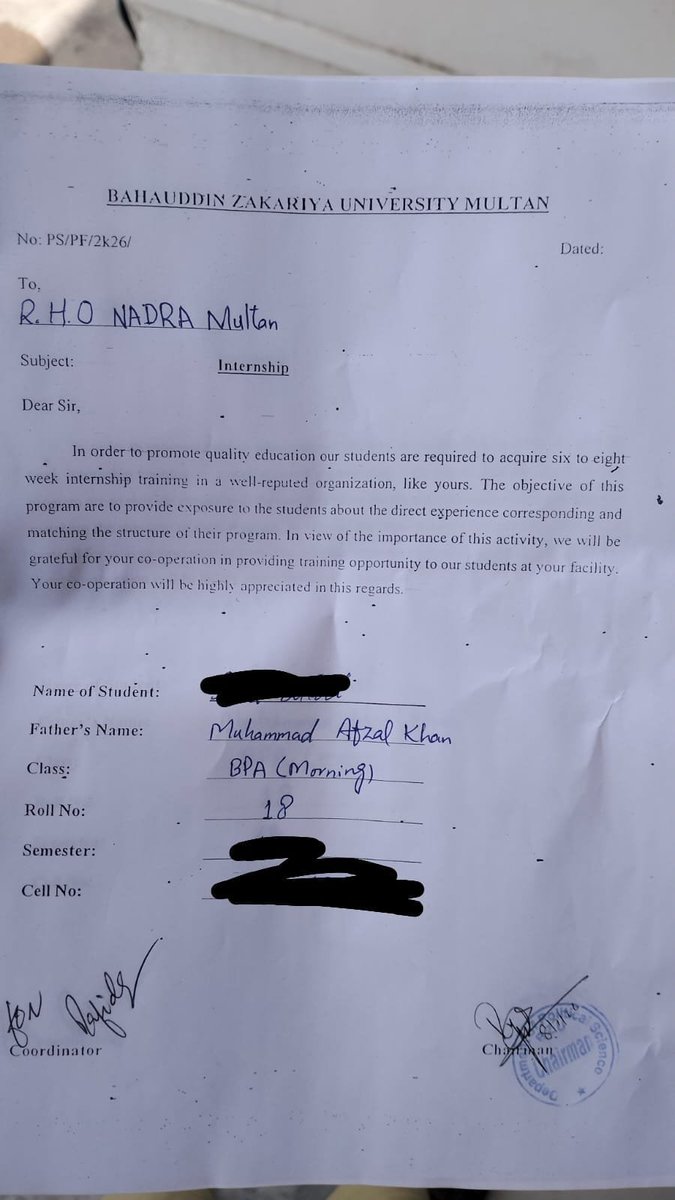 GulsherHaider5's tweet photo. @CMComplaintCell 
گزشتہ جمعرات بیگم کا انٹرنشپ لیٹر بنوانے جامعہ بہاؤالدین زکریا ملتان گیا۔ جہاں مجھے کیریئر ڈویلپمنٹ ڈیپارٹمنٹ ریفر کیا گیا ایک لیٹر کے ساتھ جو کہ لف کر رہا ہوں۔ صبح 10:30 کا وقت تھا لیکن صاحب بہادر دفتر کو تالہ لگا کر تشریف لے جا چکے تھے۔ نمبر حاصل کر کے کال کی+ https://t.co/HzJqKEUBns