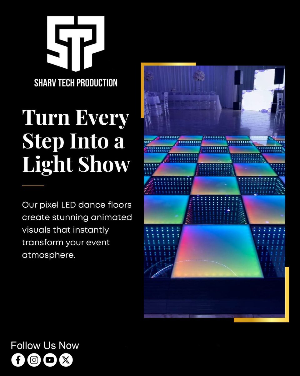 sharvtechprodn's tweet photo. Transform your event atmosphere instantly! β‘πͺ© Sharv Tech Production provides professional light, sound, LED screens, and the ultimate 3D infinite dance floor with multi colour led lights.
Get in touch:
π +44 7555368478
π§ sharvtechproduction@gmail.com
#SharvTechProduction https://t.co/iJjkqxBsbt