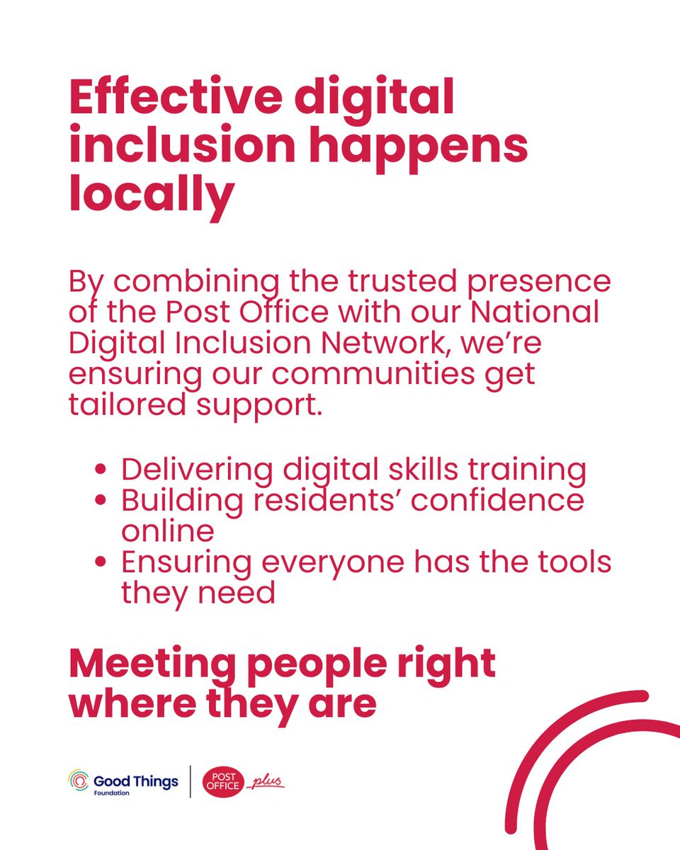 GoodThingsFdn's tweet photo. We’re fixing the digital divide right on the high street!
We've been named a founding partner of Post Office Plus - a new pilot bringing face-to-face digital support to local communities, sponsored by AWS.

📮Read more at: https://t.co/9x8FC8uhnK https://t.co/70tYdnxUiA