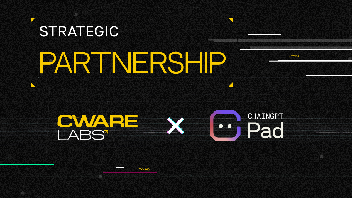 cwarelabs's tweet photo. 🤝 ChainGPT x Cware Labs

We’re excited to announce our strategic partnership with @ChainGPT_Pad – an IDO launchpad and incubation platform for Web3 projects preparing for token launch and go-to-market.

The platform helps projects conduct IDOs, access community support, marketing resources, consulting, and strategic support for a successful launch and further growth.

Together, we’ll help Web3 startups prepare for a token launch, strengthen their investment pack, and unlock new opportunities for fundraising, community building, and scaling.

🔗 Learn more:

ChainGPT: https://t.co/BVSr1Gs99j
Cware Labs: https://t.co/a61WSo2vk2