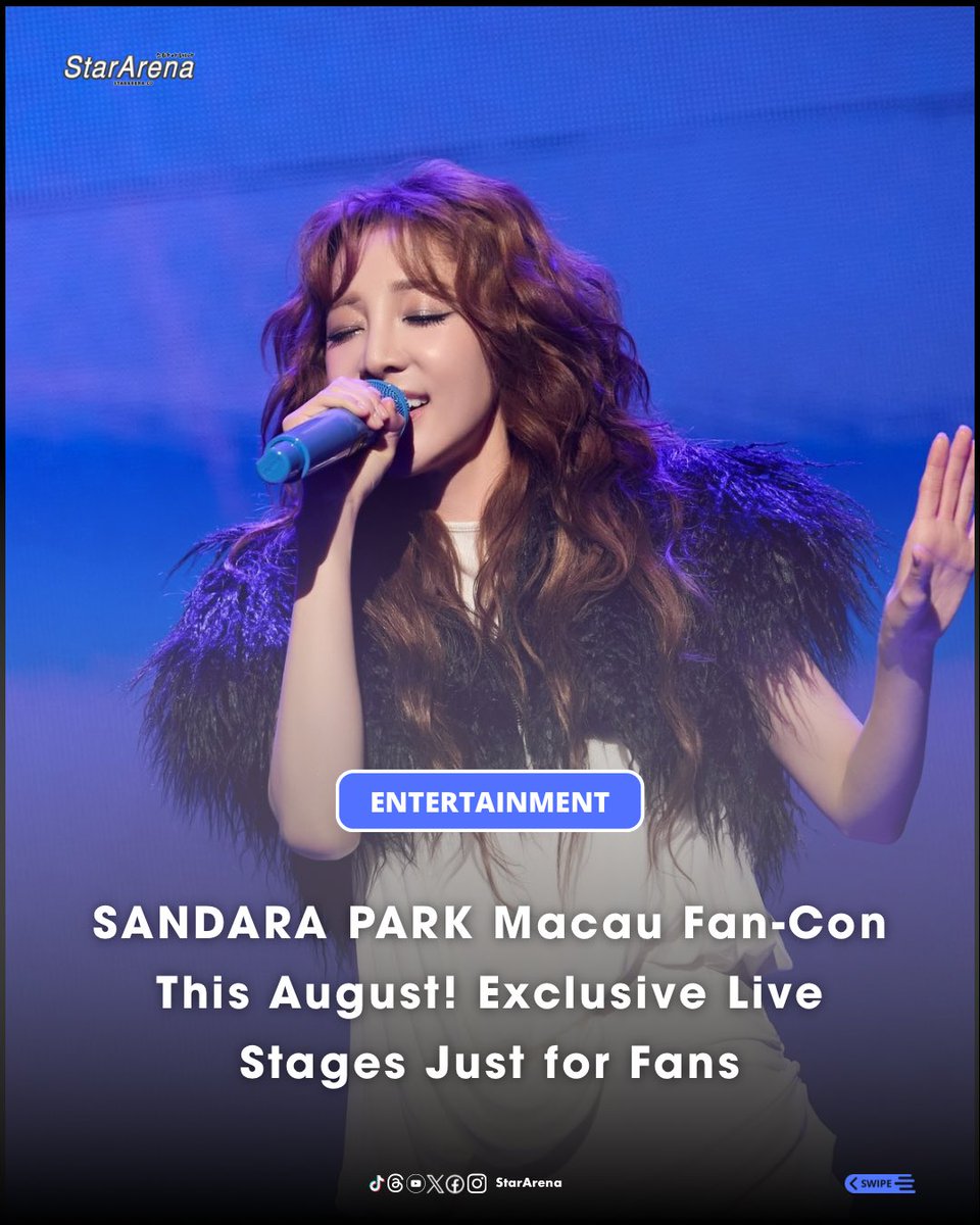 StarArena_'s tweet photo. K-pop icon SANDARA PARK (@krungy21 ) will bring her "2026 SANDARA PARK FAN-CON ASIA TOUR [REPRISM] IN MACAO" to The Londoner Theatre on August 1 (Sat) at 6 PM!

DARA chose not to promote her new album "REPRISM" on TV shows, opting to connect directly through live stages. This makes the Macau stop a rare chance to hear her sing live up close.

All ticket holders get an official photocard and access to the post-show Hi-Bye session. $1,599 ticket holders enjoy guaranteed rehearsal access plus chances to win a 1:1 photo, signed poster, or signed polaroid. Tickets open July 17 (Fri) at 3 PM via Cotai Ticketing, MPay, and https://t.co/9f1NMQWF4D.

@SANDARAxARADNAS 
#Sandarapark #산다라박 #REPRISM #DARA #다라 #2NE1 #DARAinMACAU