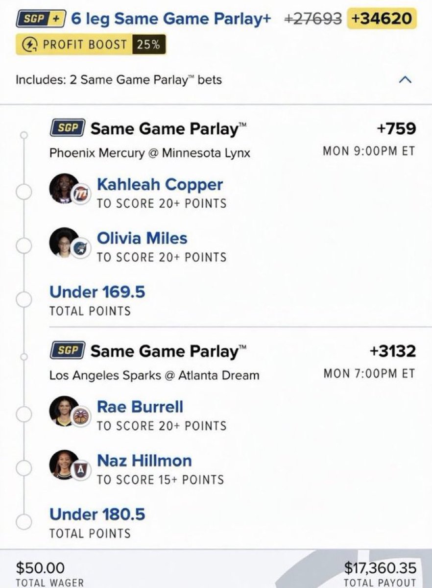 faithy_'s tweet photo. 🏀WNBA Parlay 🏀

@Playbook https://t.co/tm0XnM65ED