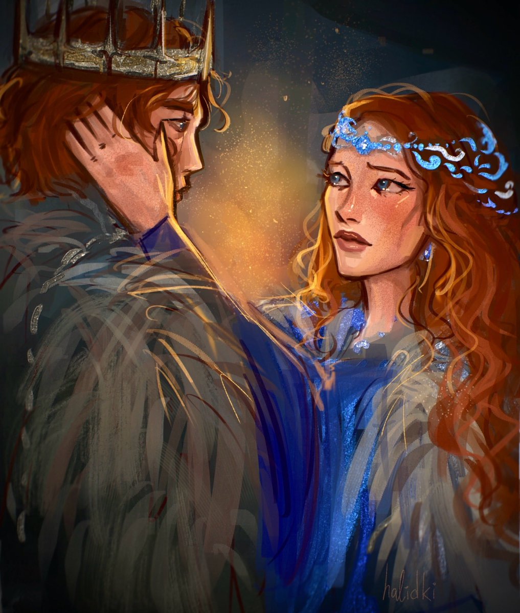 starkthinkerr's tweet photo. ❛  “the  crown  is  crushing  him,”  she  thought.  “he  wants  so  much  to  be  a  good  king,  to  be  brave  and  honorable  and  clever,  but  the  weight  is  too  much  for  a  boy  to  bear.”  ❜

                                             ❅ ◞ art by @halidki https://t.co/9TCH9qXnnn