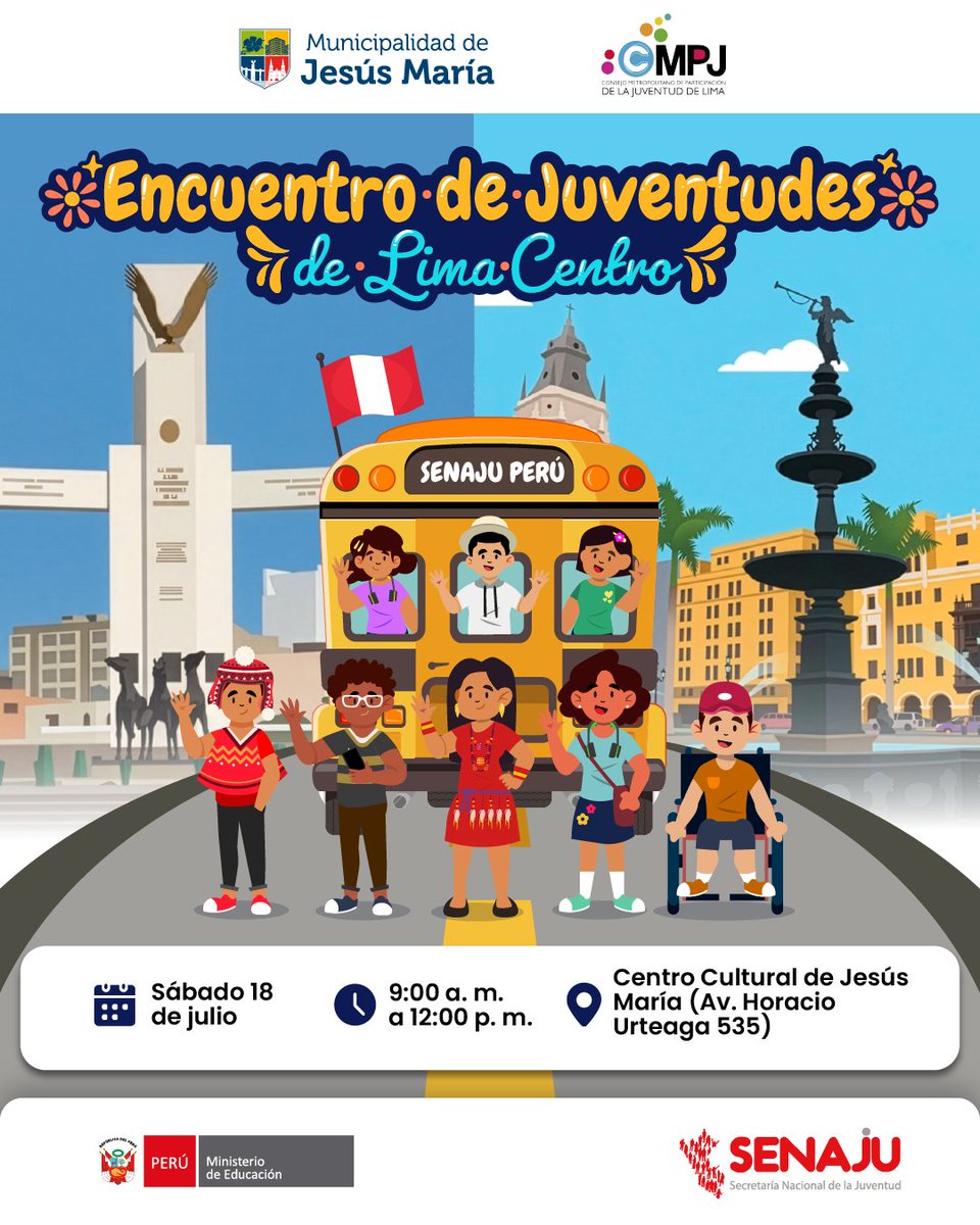 senaju's tweet photo. Participa en el Encuentro de Juventudes de Lima Centro, una jornada para dialogar, compartir propuestas y fortalecer la participación de las y los jóvenes en el desarrollo de sus comunidades. 💬

💻 Inscríbete aquí: https://t.co/xhRncAWcA2 https://t.co/1TtsLXH00l