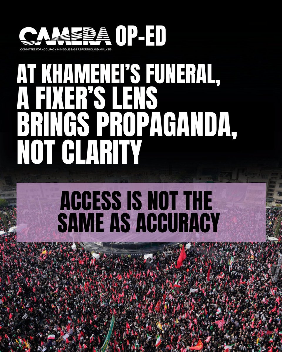 CAMERA4Truth's tweet photo. @CNN, @BBC, and the @nytimes all reported "millions" mourning Khamenei in Iran. The catch? Their reporters were escorted by government minders, and the numbers came straight from the regime.

Meanwhile, local accounts showed empty streets and staged crowds. Media consumers deserve verified facts, not state-sponsored PR.