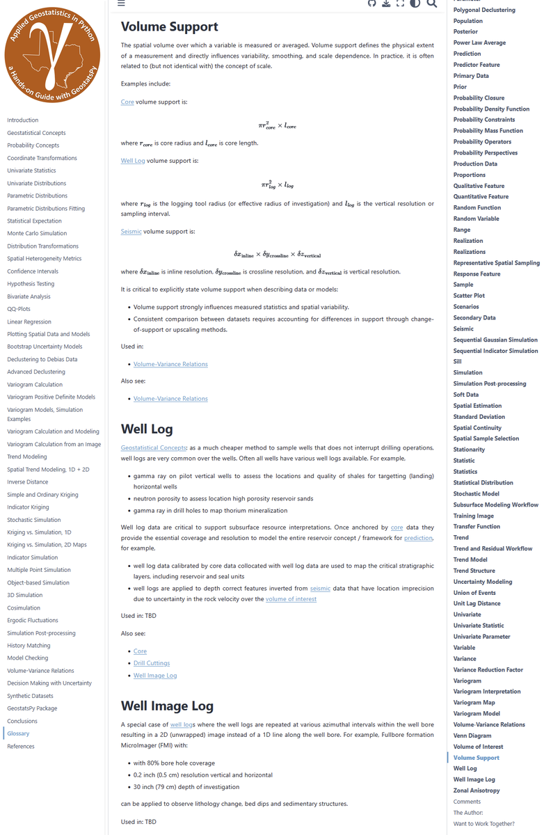 GeostatsGuy's tweet photo. 📚 I'm stoked to share this!

It was a labor of love ❤️. What began as a resource requested by my students has grown into a comprehensive glossary of data analytics and geostatistics, with every term cross-referenced to my free e-book, complete with theory, interactive demonstrations, Python code, and links to my YouTube lectures.

I'm thrilled that it's become a strong learning resource for students, practitioners, and educators alike. 🚀

Check it out and let me know what you think! 👇

https://t.co/dgjNwFEQgb

#DataAnalytics #MachineLearning #Geostatistics #Python #OpenEducation #STEM