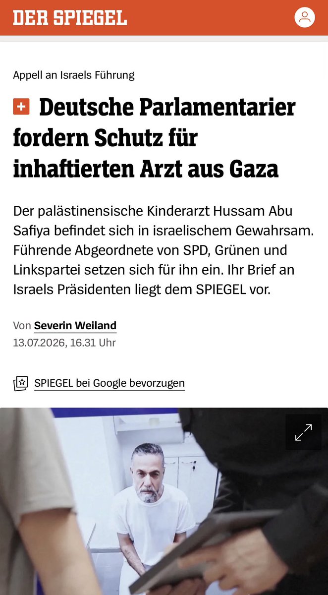 isacademartori's tweet photo. Als überparteiliche, parlamentarische Initiative appellieren wir an die israelischen Behörden, unverzüglich notwendige humanitäre und rechtsstaatliche Maßnahmen zu ergreifen, um Leben und Gesundheit von Dr. Hussam Abu #Safiya sowie der weiteren inhaftierten Ärzte zu schützen https://t.co/9PZthZ9wCG
