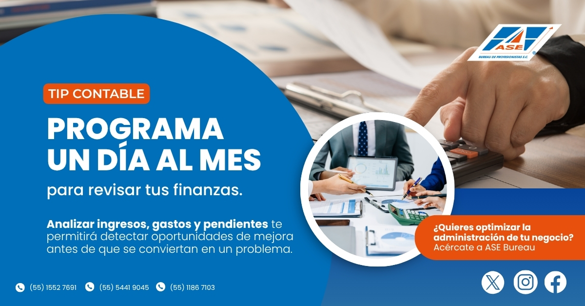 AseContadores's tweet photo. Dedicar un día al mes para revisar tus ingresos, gastos y pendientes te ayudará a mantener un mejor control financiero y tomar decisiones con mayor seguridad. 📊
(55) 1552 7691 • (55) 5441 9045 • (55) 1186 7103
🌐 https://t.co/ywBt5yhsF7
📩 contacto@asebureau.com.mx https://t.co/BAYkQtCBsa