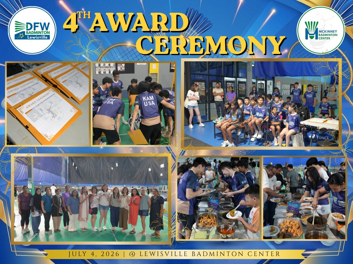 trainingatpbc's tweet photo. On July 4, 2026, we celebrated our incredible, hardworking young athletes at the 4th Award Ceremony.

🏸 Want your child to elevate their game and join this amazing community?

��
info@lewisvillebadmintoncenter.com
info@mckinneybadmintoncenter.com https://t.co/p6Rdu5Kv6F