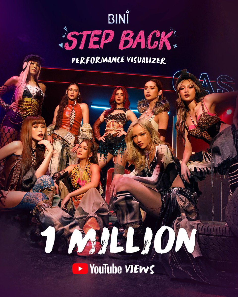 BINI_ph's tweet photo. We stay fab, we so fab ‘cause the ‘Step Back’ Performance Visualizer hit 1 MILLION views on YouTube 📶🔥

Thank you for all your support!

Keep watching it here:
🔗https://t.co/Qp2ybUfUW6

#BINI #BINI_SignalsEP #BINI_StepBack https://t.co/VmWaIJrSXY
