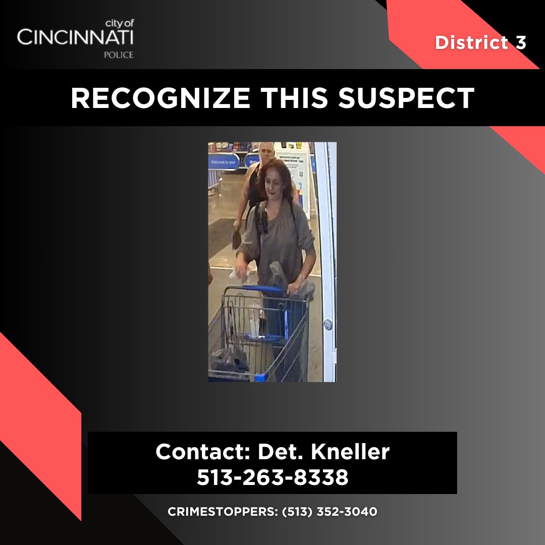 CincyPD's tweet photo. D3 is investigating a Misuse of credit card Offense that occurred at 2332 Ferguson Rd. The pictured suspect used the victims credit card without permission. Contact Det. Kneller at 513-263-8338 with any information. https://t.co/pN9XntgvGs