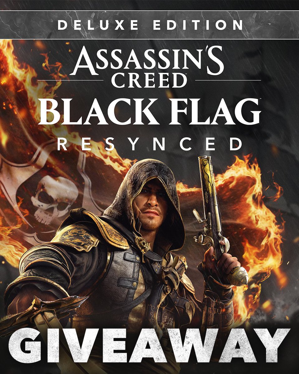assassinscreed's tweet photo. Giveaway time! 🙌

Want a Digital Deluxe Edition of Assassin's Creed Black Flag Resynced? 
 
Here's how:
👍Like &amp; Follow
🦜Reply to this post with what you would call your pirate ship. https://t.co/zVkN2ILExC