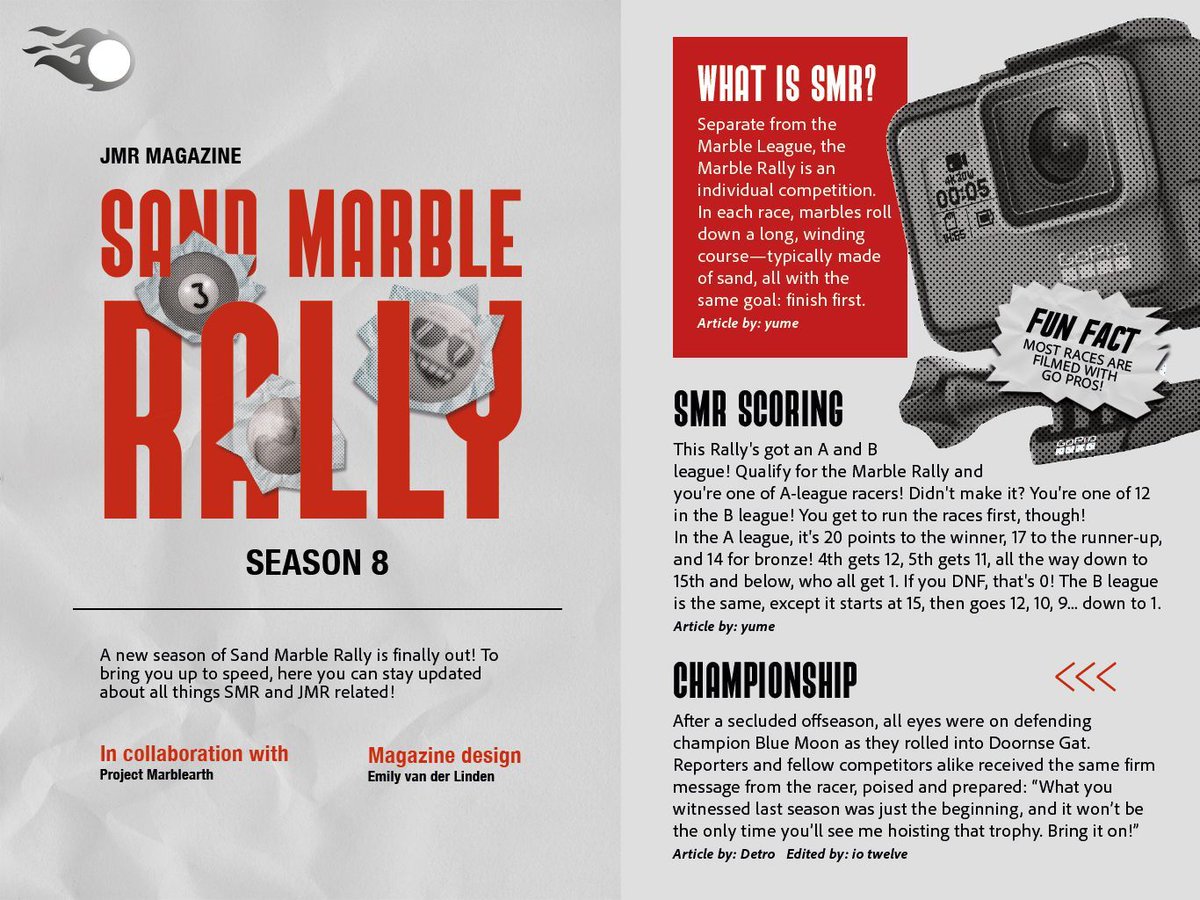 Jellesmarbles's tweet photo. ๐ฐ JMR Magazine Issue #1 - SMR S8! ๐ฐ
Here's the latest! We got some fresh Sand Marble Rally articles for you avid readers โจ Let us know if you'd like more!
Many thanks to Project Marblearth for their contributions ๐
#SMRS8 #JMRMagazine #SandMarbleRally #Magazine #FunFact https://t.co/sltdgngCan