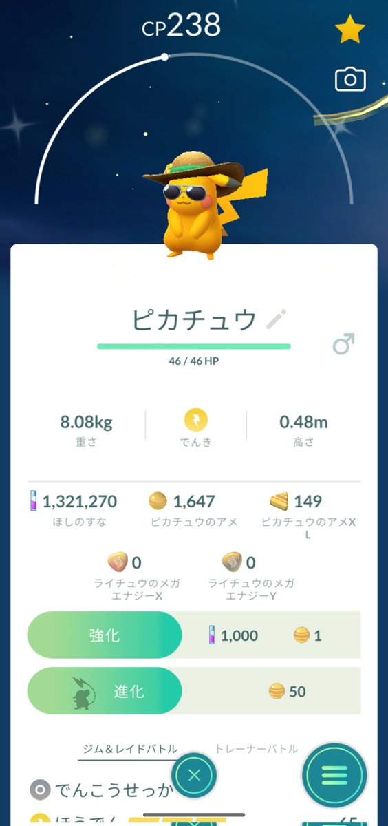 3232334s's tweet photo. 夜はピカ様いっぱい捕まえてピカチュウ大好きクラブゴールドになりました
サングラスピカ様かっこいいのでこの子に金の冠あげようかな https://t.co/P3YeQmVD0o