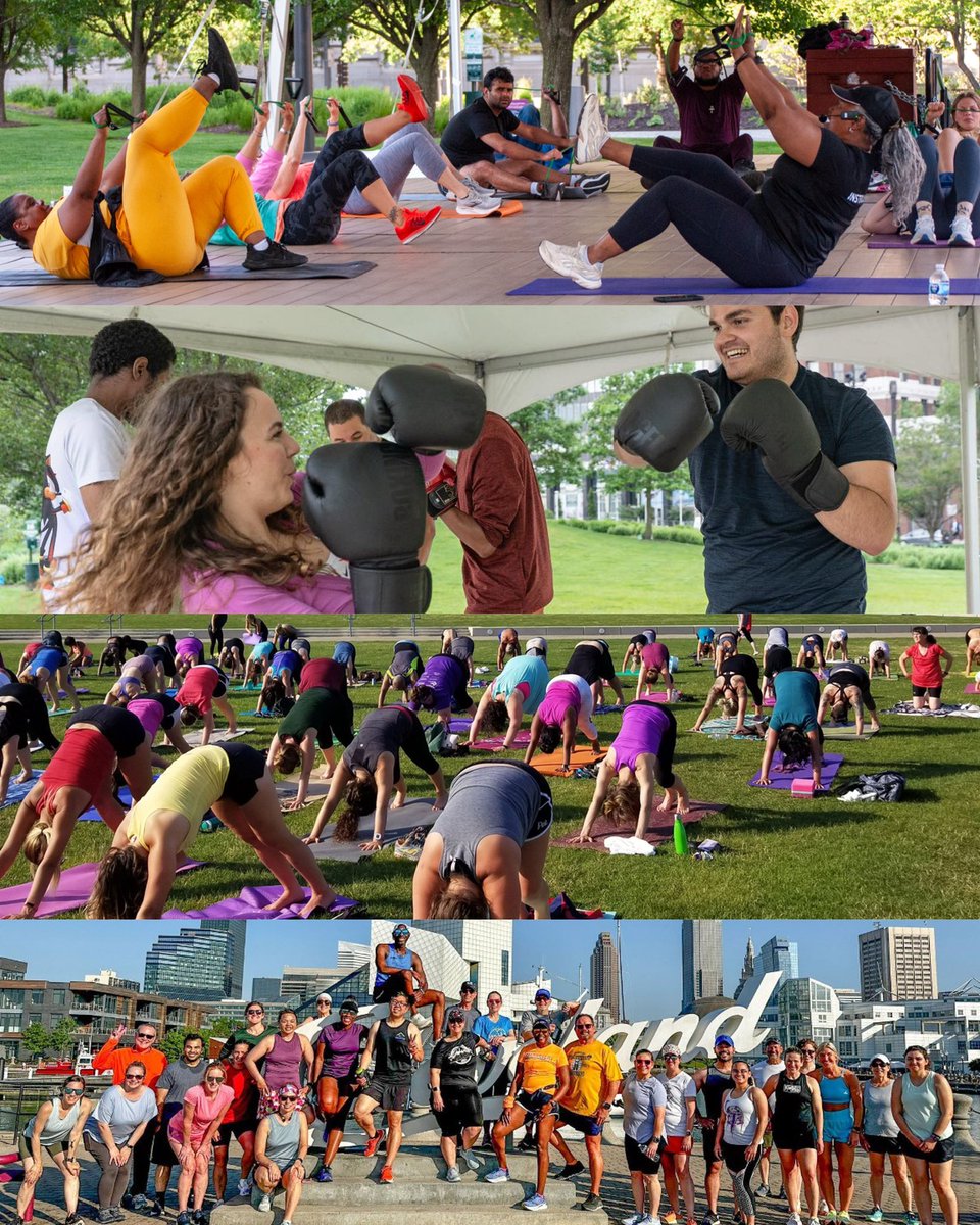DowntownCLE's tweet photo. Downtown Cleveland’s outdoor fitness series is still going strong all summer long!💪

Whether you’re already a weekly regular or want to try out something new, stop by one of these fun and FREE workout experiences: https://t.co/djZ8wOGGxI https://t.co/HFx1hLXsMF