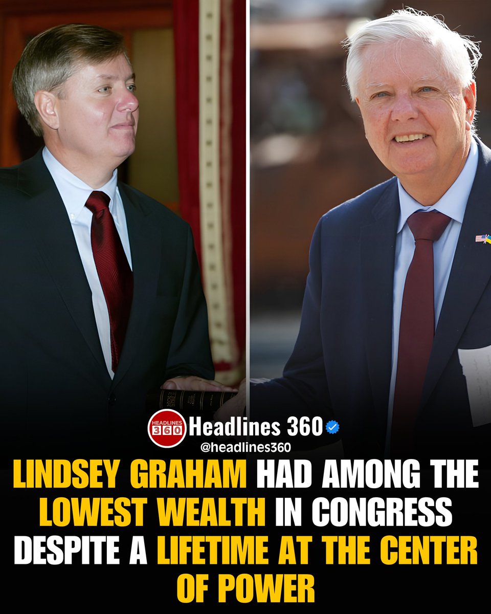 Headlines_360's tweet photo. An analysis of congressional personal financial disclosures highlights that Senator Lindsey Graham possessed one of the lowest net worths in Congress despite decades at the epicenter of federal power.#Headlines360 #LindseyGraham #Congress #FinanceNews #USPolitics https://t.co/YJU9PRpkpo