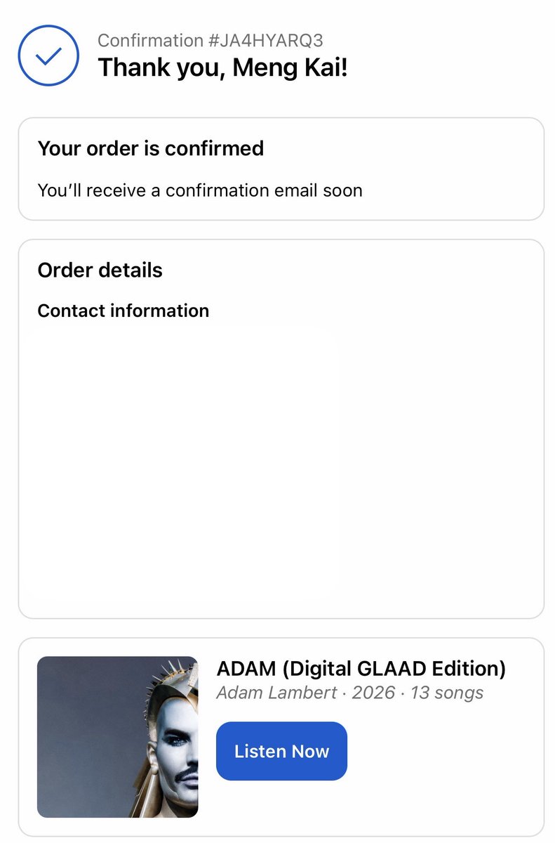 Cas_Wayne's tweet photo. @adamlambert @4Gelly @glaad Just purchased!! What an incredible album it is!! https://t.co/AFoHF3XrVl