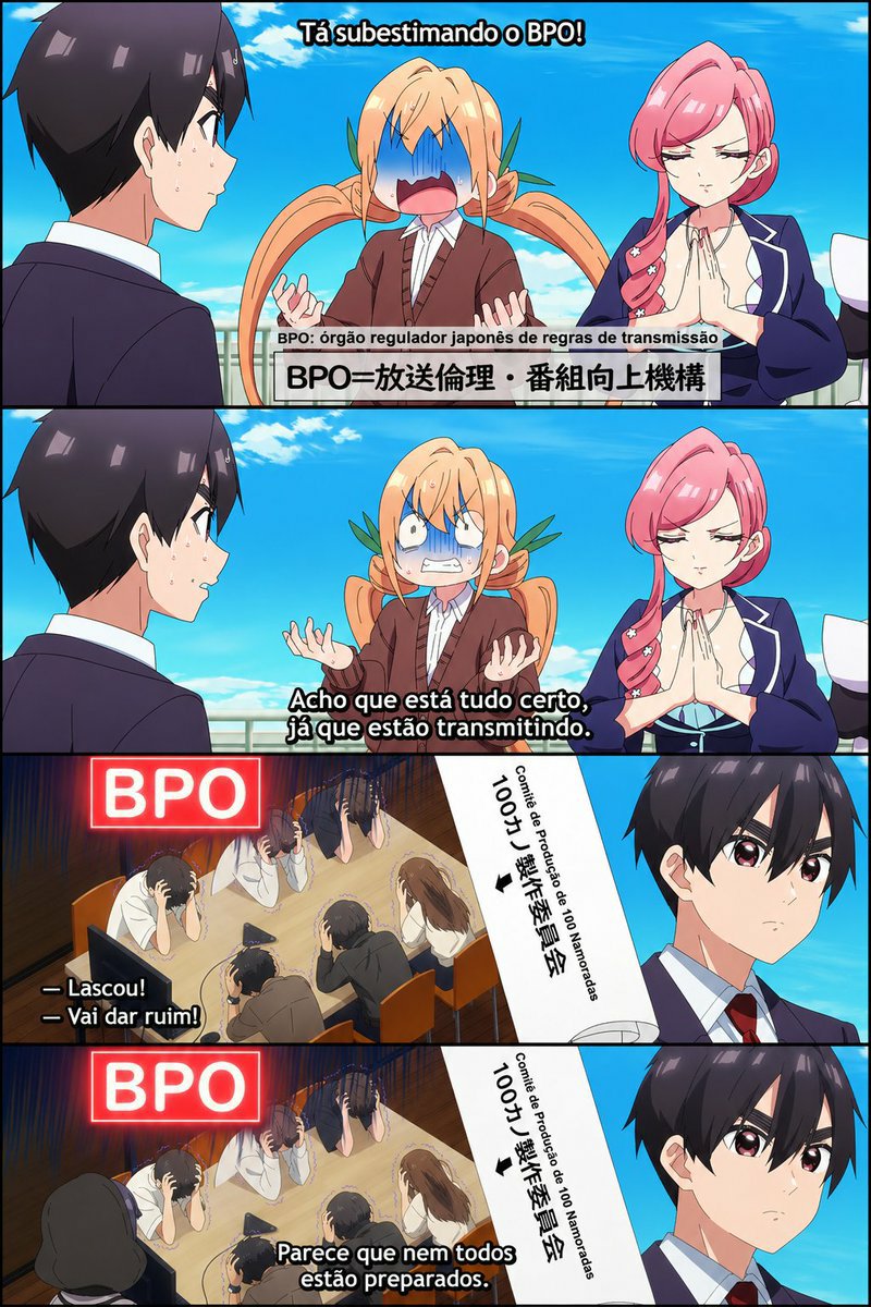 Cercirus's tweet photo. Acho incrível as piadas que a produção desse anime faz sobre eles mesmos. Agora eles estão com medo da prima do MC ferrar com o anime kkkk https://t.co/FCQqGAjX4v