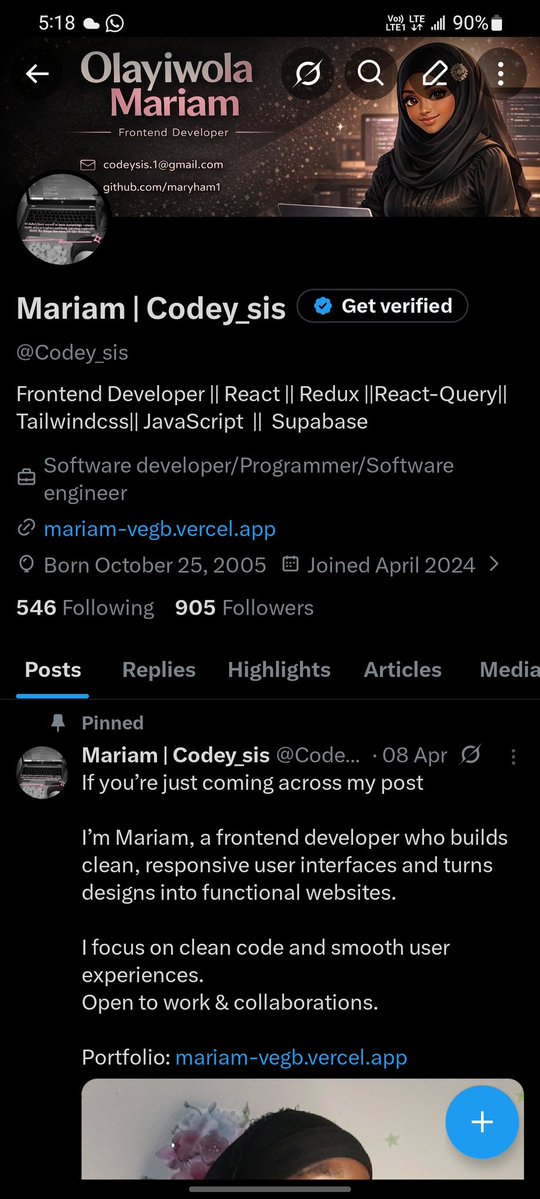Mariam | Codey_sis tweet media