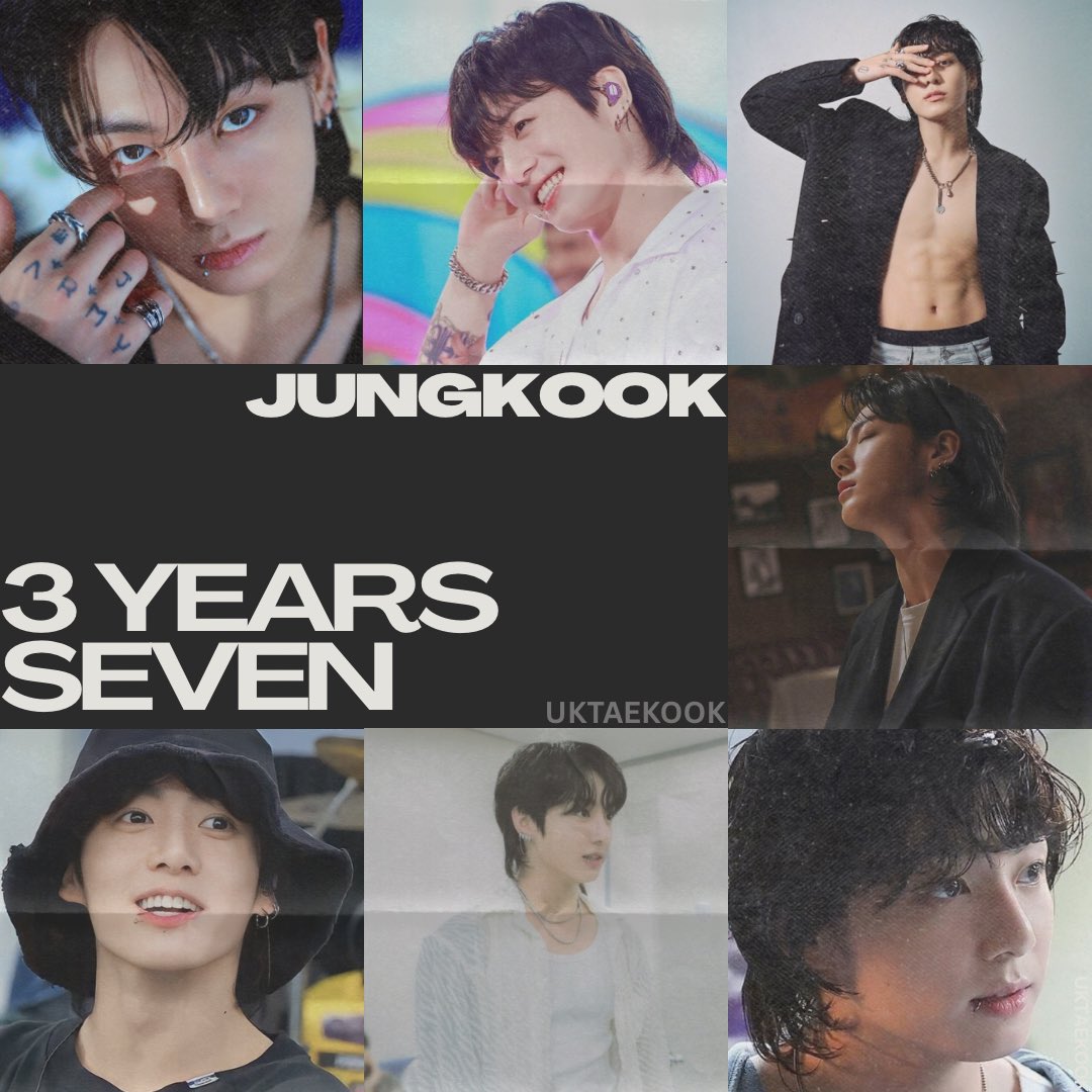 uktaekook's tweet photo. Today we celebrate 3 years with “Seven”, the song that launched Jungkook’s incredible solo career! 🙌💜

From breaking records and topping charts around the world to joining the 3 billion streams club, “Seven” has left an undeniable mark on music history.

I’m so proud of everything Jungkook has achieved since its release. I’m so happy to see “Seven” receive all the love it deserves, and I hope Jungkook knows just how much this song means to us even 3 years on!

3 YEARS WITH SEVEN
GIANT POP STAR JUNGKOOK
#3YearsWithSeven