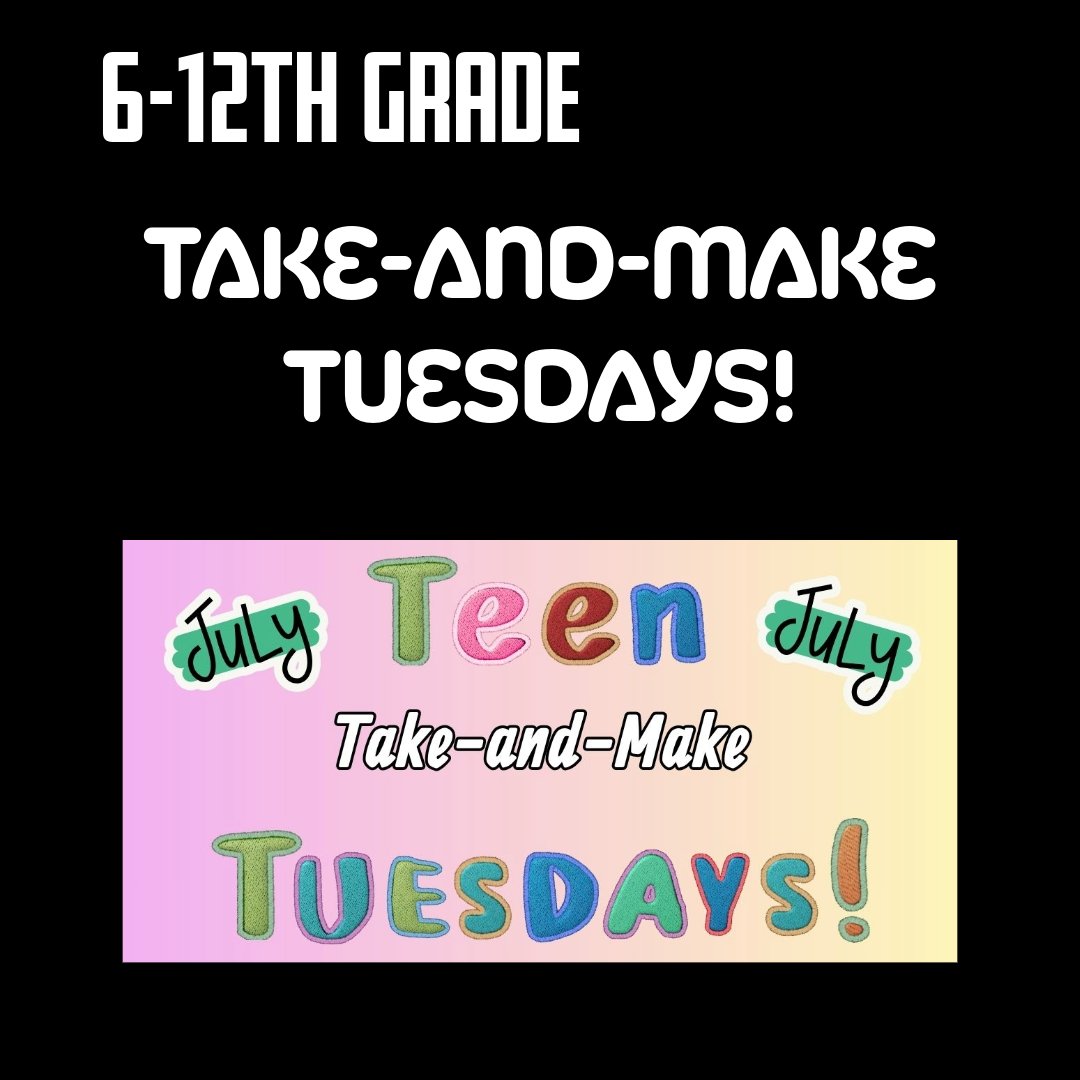 EudoraPublicLib's tweet photo. 📚 This week:

🦖 Dino Take &amp; Make*
🎨 Teen Take &amp; Make*
👶 Peek-a-Book Story Time
🎵 Books &amp; Beats Story Time
⚽ Final FIFA Giveaway!*
🌱 Soil Your Undies? Return them late July/early Aug. for a small gift!
*While supplies last. https://t.co/uti9VRkHg6