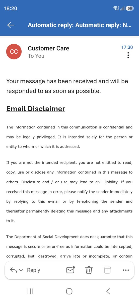 LoveYourNuts's tweet photo. @The_DSD When will someone respond to your customer service emails? All i get is these automated replies. https://t.co/3alqaGvx3h